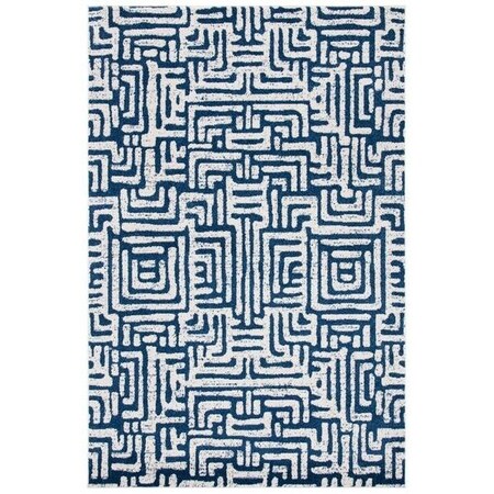 Safavieh 5 x 8 ft. Amherst Contemporary Rectangle Power Loomed Rug - Blue & Cream AMT443N-5